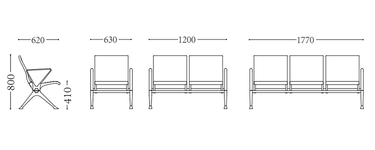 PU機場椅/等候椅/排椅 -SJ9075(圖2) undefined
