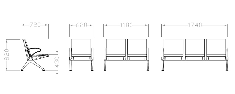 PU機場椅/等候椅/排椅 -SJ9078L(圖1) undefined