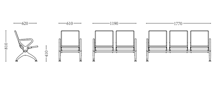 鋼機(jī)場椅/等候椅-730(圖2) undefined